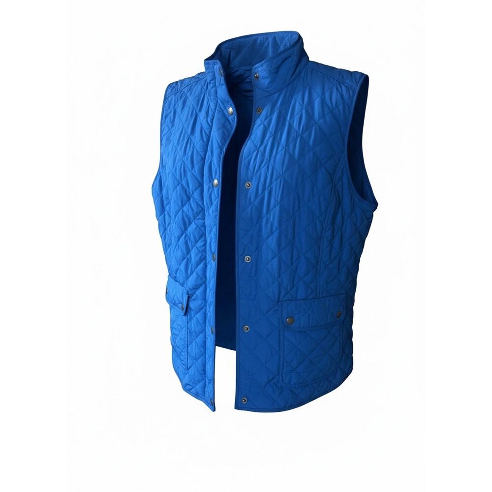 Talbots Women’s Sz. XL Diamond Quilted Royal Blue Vest Jacket Pockets